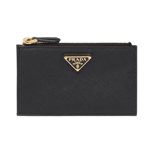 1MC086-QHH-F0002 Prada Saffiano Leather Card Holder Black