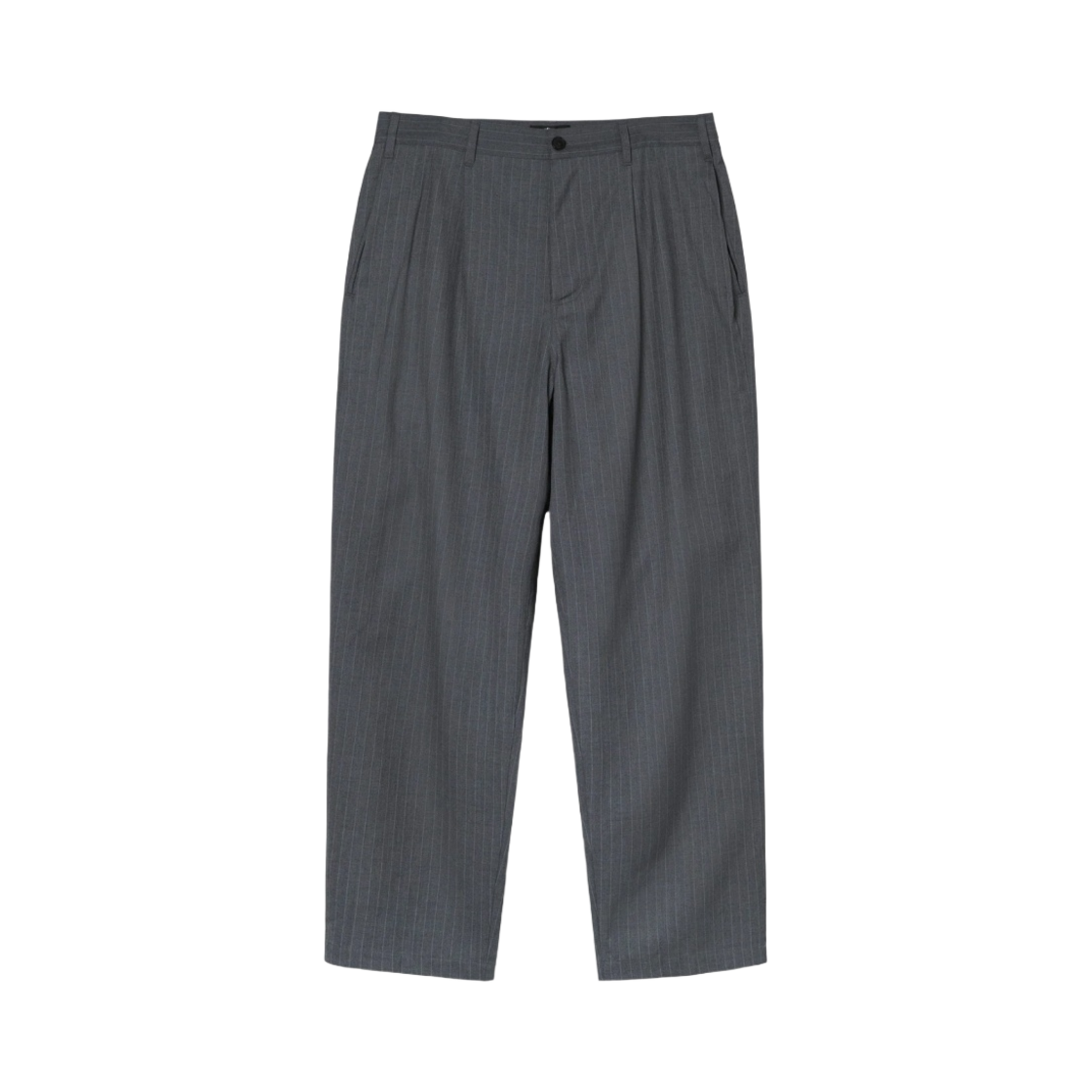 스투시 스트라이프 볼륨 플리티드 트라우저 그레이