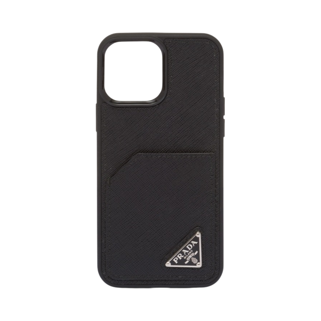 프라다 사피아노 레더 커버 아이폰 14 프로 맥스 블랙(Prada Saffiano Leather Cover For iPhone 14 Pro Max Black)