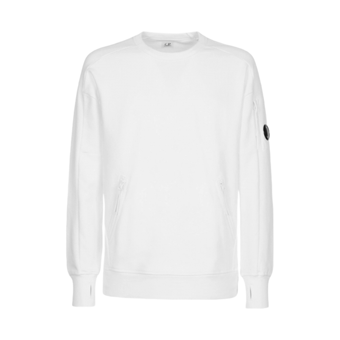C.P. 컴퍼니 다이애그널 레이즈드 플리스 크루넥 스웨트셔츠 거즈 화이트 - 21FW(C.P. Company Diagonal Raised Fleece Crewneck Sweatshirt Gauze White - 21FW) - 1