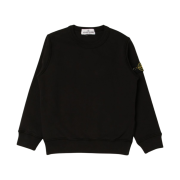 (Kids) Stone Island 61340 Cotton Fleece Crewneck Sweatshirt Black - 22SS
