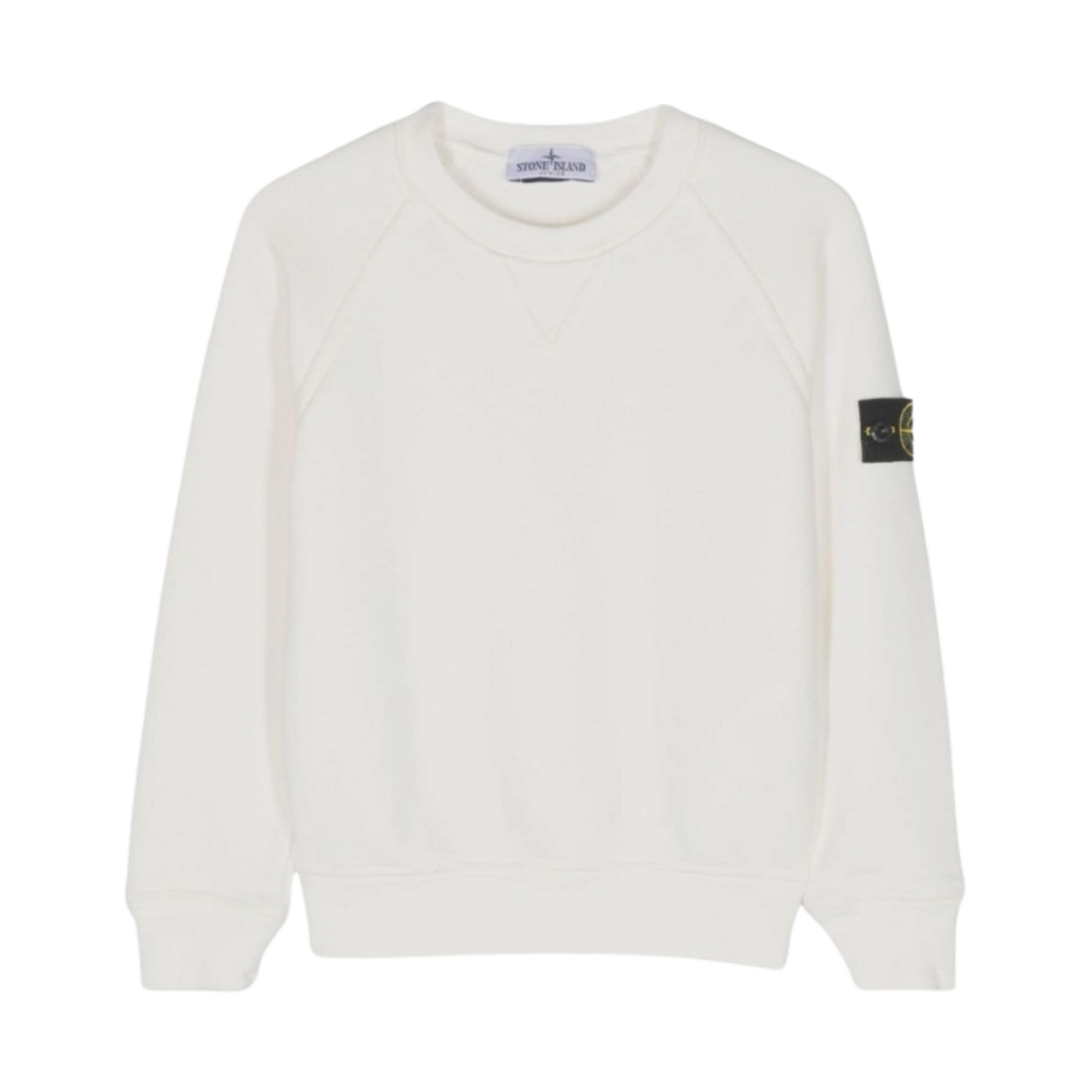 791662141-V0193 (Kids) Stone Island 62141 Garment Dyed Old Effect Diagonal Cotton Fleece Crewneck Sweatshirt Ivory - 23FW