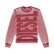 Diesel Sweatshirt with Burn Out Logo Red