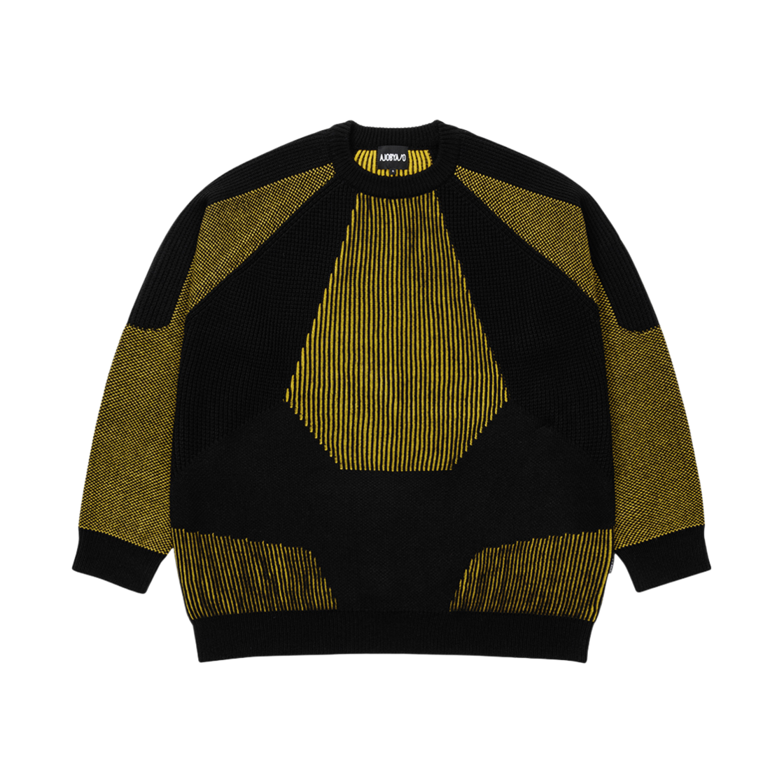 아조바이아조 패널드 믹스드 니트 스웨터 블랙
