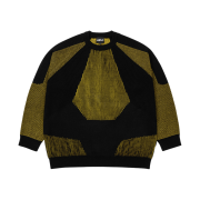 Ajobyajo Paneled Mixed Knit Sweater Black