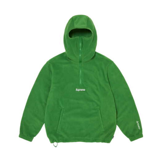 Supreme Polartec Facemask Half Zip Hooded Sweatshirt Green - 24FW