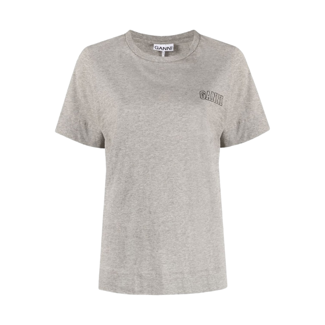 (W) 가니 씬 소프트웨어 저지 오넥 티셔츠 팔로마 멜란지((W) Ganni Thin Software Jersey O-Neck T-Shirt Paloma Melange) - 1