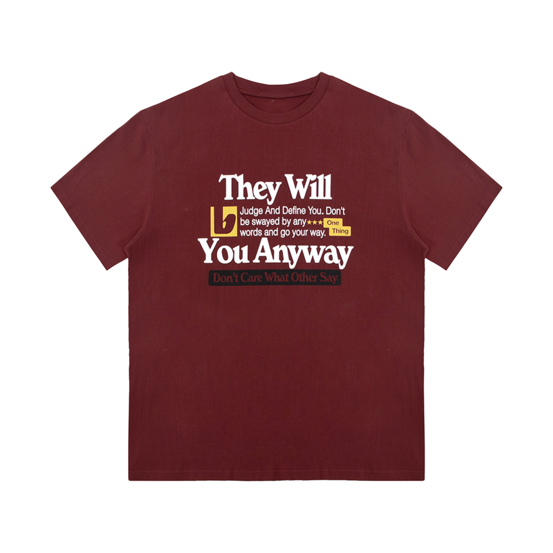 24HSCDMTS02BUR Cactusdonutmarket One Thing T-Shirt - Burgundy