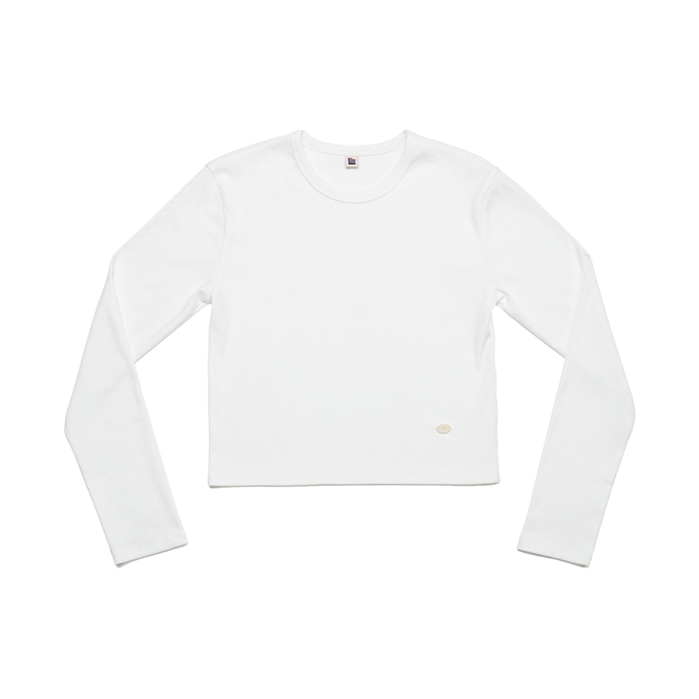LLL90C-LTS-OWH007F LLL Design Studio Cropped Long-Sleeved Tee Optical White