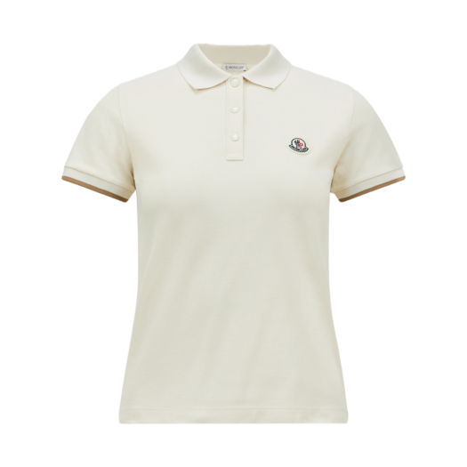 K1-093-8A00001-84720-034 (W) Moncler Logo Patch Cotton Piquet Polo Shirt Ivory - 25SS