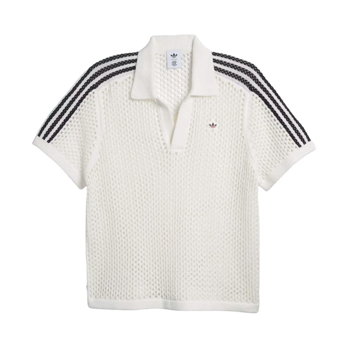 아디다스 x 클랏 크로셰 폴로 코어 화이트 - KR 사이즈(Adidas x Clot Crochet Polo Core White - KR Sizing)