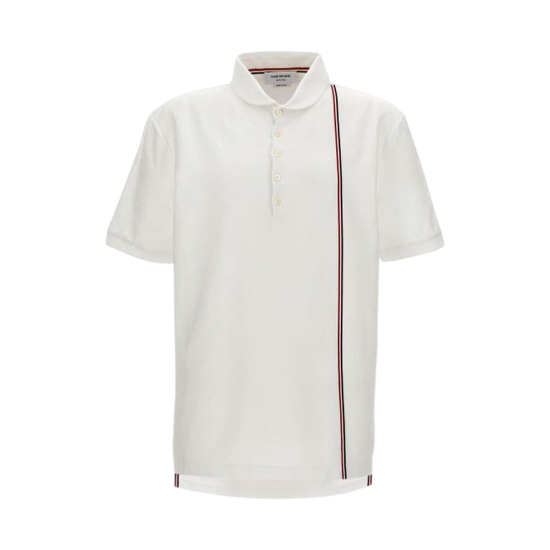 MJP196A-J0138-100 Thom Browne Stripe Polo Shirt White