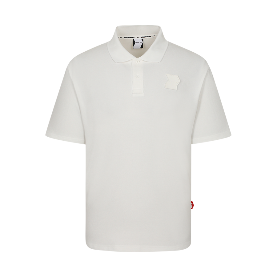 FWB1SPWH1 WILLBE PLAY Leather wappen Polo Shirt White