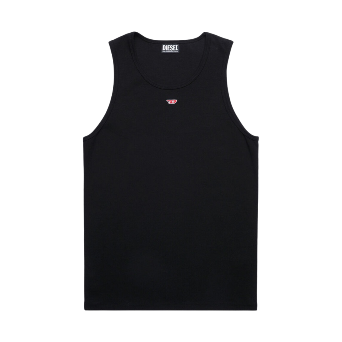 디젤 T-리프티-D 미니 D 로고 패치 탱크탑 블랙(Diesel T-Lifty-D Tank Top with Mini D Logo Patch Black)