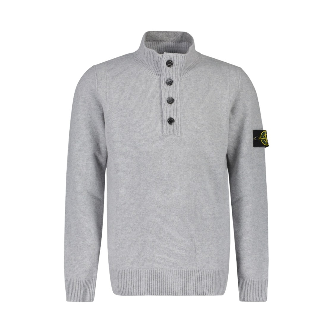 스톤 아일랜드 540A3 하이 넥 하프 버튼 램스울 니트 라이트 그레이 - 22FW(Stone Island 540A3 High Neck Half Button Lambswool Knit Light Grey - 22FW) - 1