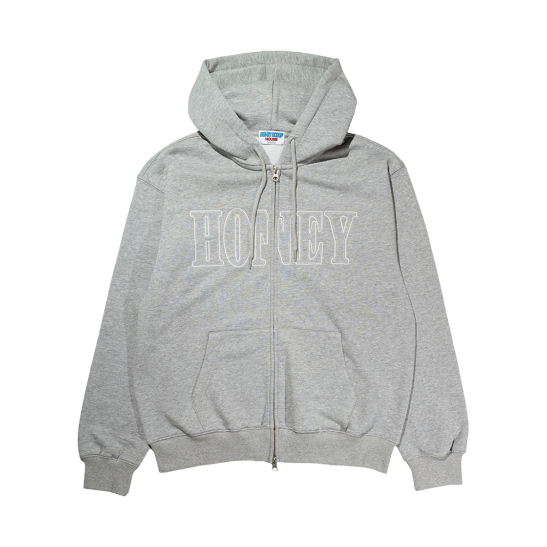 허니스쿱하우스 허니 스티치 집업 후디드 스웨트셔츠 그레이
