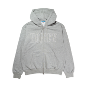 Honey Scoop House Honey Stitch Zip Up Hooded Sweatshirt Grey