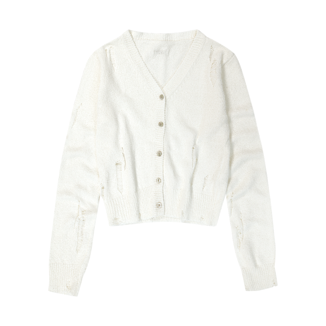Bask Cardigan Ivory Flatwave in Seoul Bask Damaged Cardigan Ivory