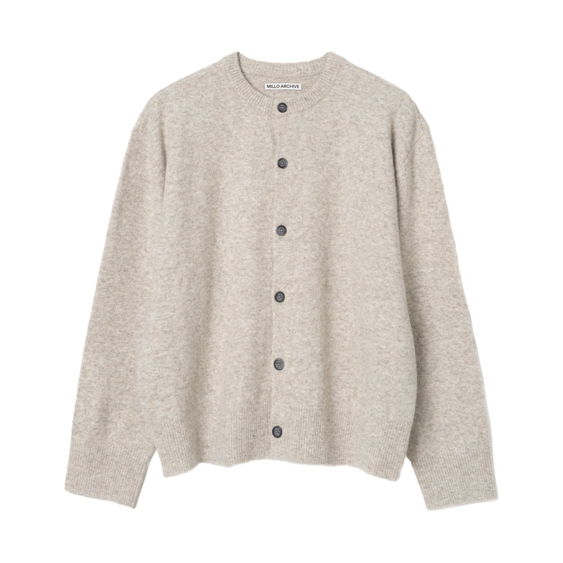 밀로 아카이브 크롭 무브 가디건 화이트 멜란지