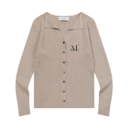 MUCENT Karin Open Collar-Neck Cardigan Brown