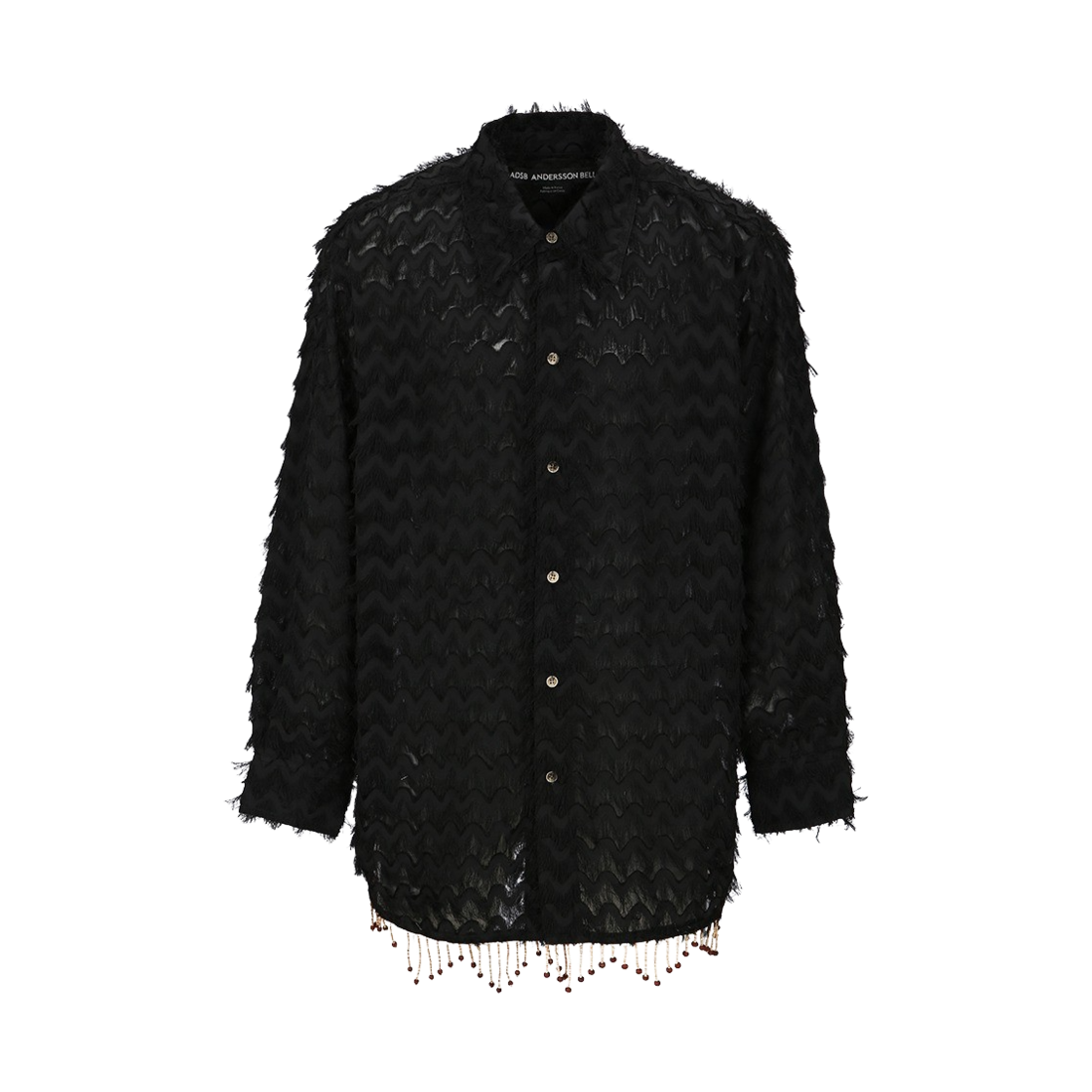 KM4BSHLAD01BK [KREAM 단독] ADSB Andersson Bell Bird Shaggy Long Shirt Black - 대표 이미지 #1