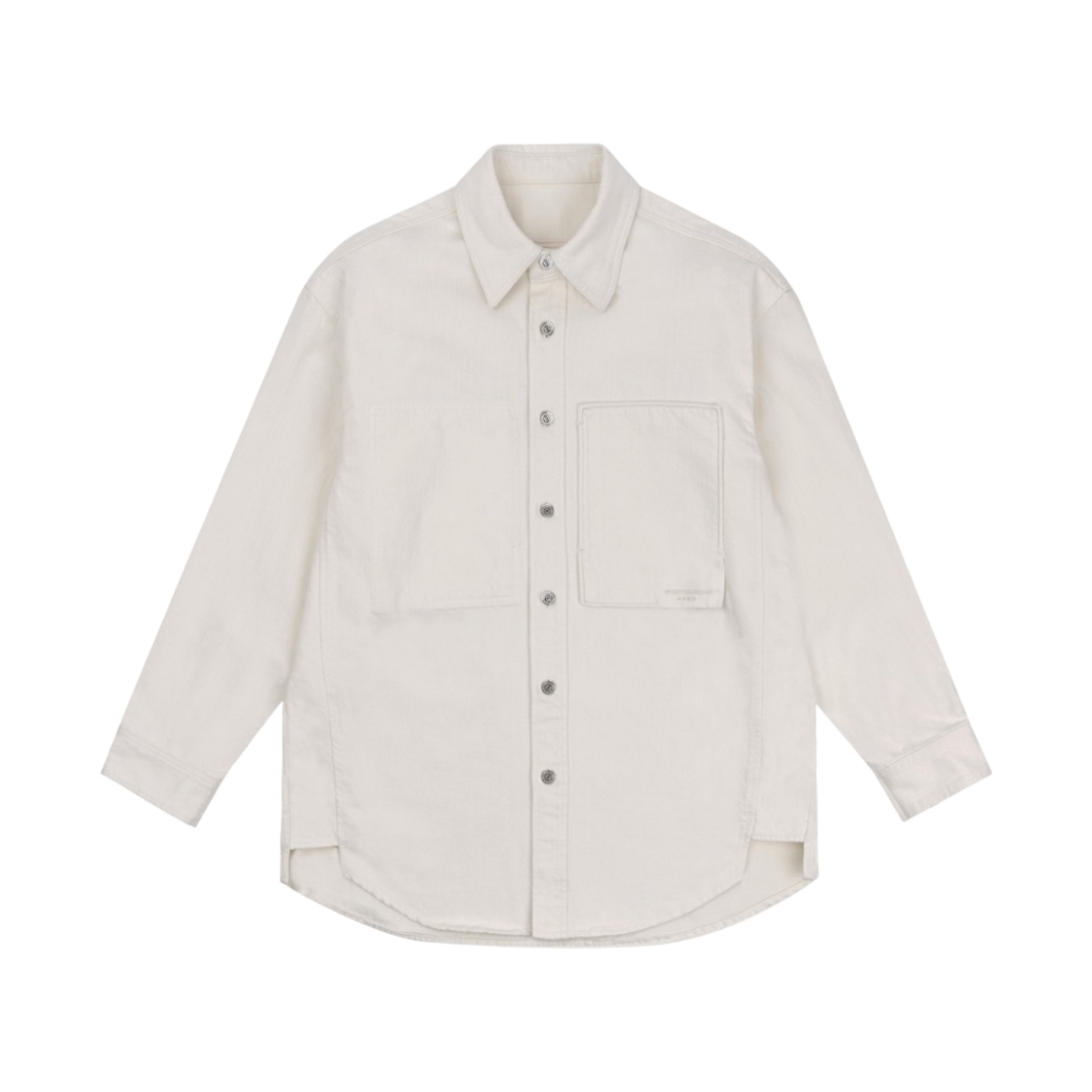 우영미 엠보싱 백로고 데님 셔츠 아이보리 - 22SS