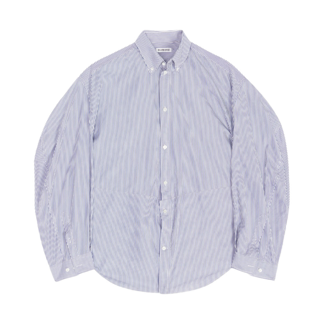 (W) 발렌시아가 트위스트 슬리브 셔츠 화이트 블루((W) Balenciaga Twisted Sleeve Shirt White Blue) - 1