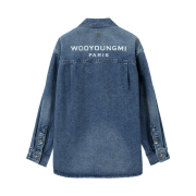 Wooyoungmi Corduroy Denim Back Logo Shirt Blue - 25SS