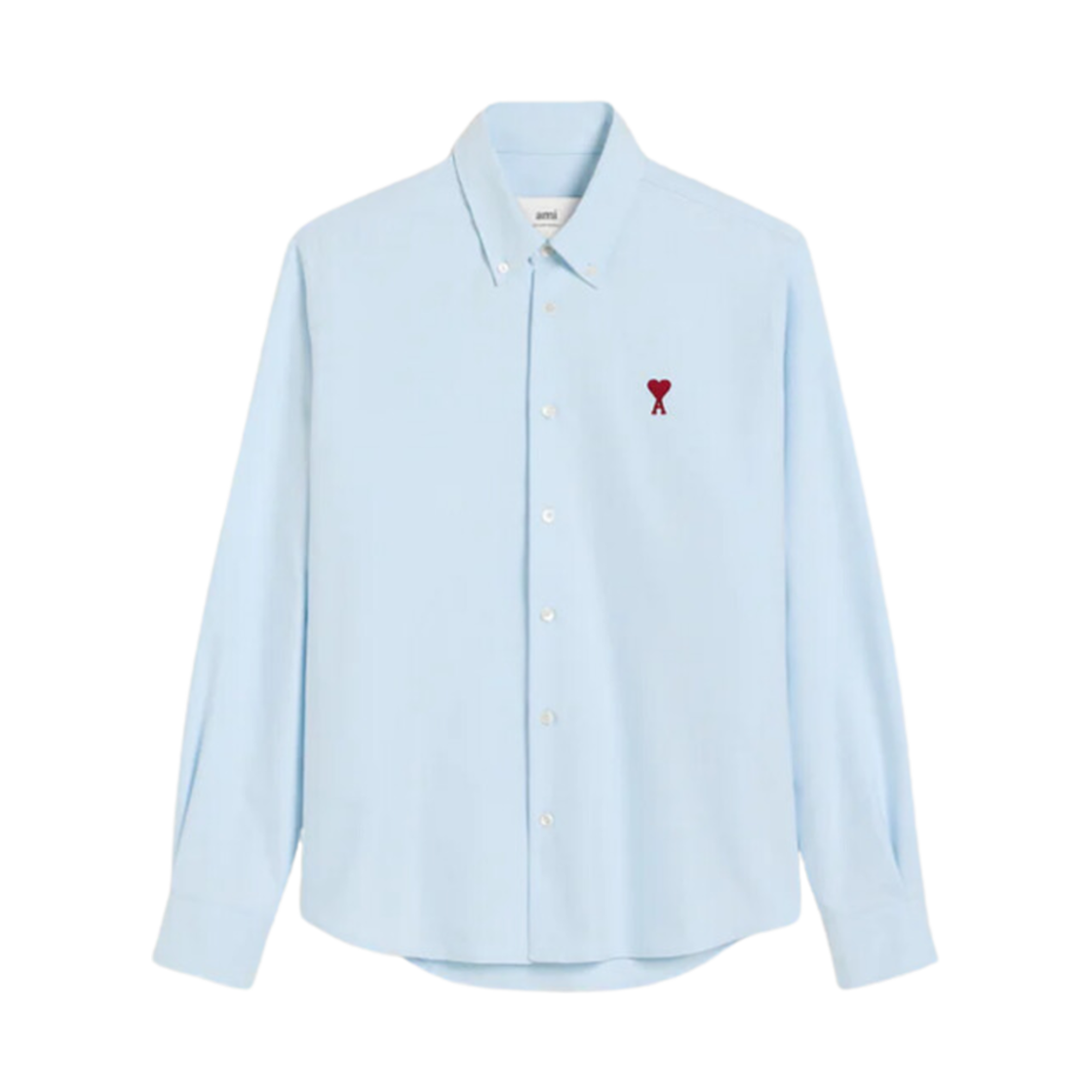 아미 스몰 하트 로고 코튼 옥스포드 버튼 다운 셔츠 스카이 블루(AMI de Coeur Cotton Oxford Button Down Shirt Sky Blue)
