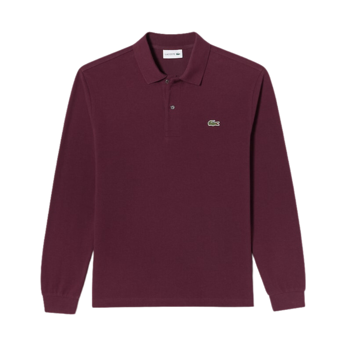 라코스테 프렌치 레귤러 핏 베이직 롱 소매 폴로 보르도(Lacoste French Regular Fit Basic Long Sleeve Polo Bordeaux) - 1