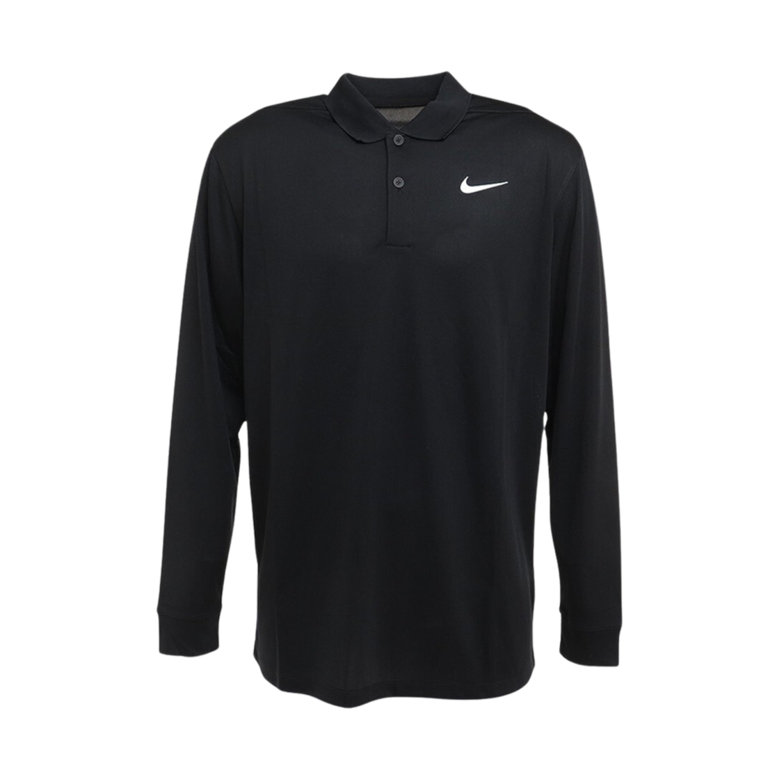 나이키 드라이핏 빅토리 롱슬리브 골프 폴로 블랙 화이트 - 아시아(Nike Dri-Fit Victory Long Sleeve Golf Polo Black White - Asia) - 1