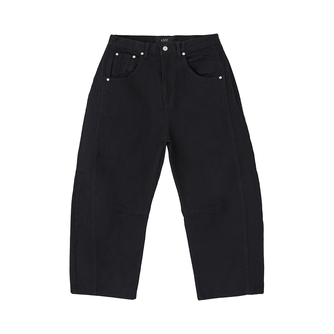 하이투 배럴핏 와이드 데님팬츠 블랙(HYII Barrel Fit Wide Jeans Black)