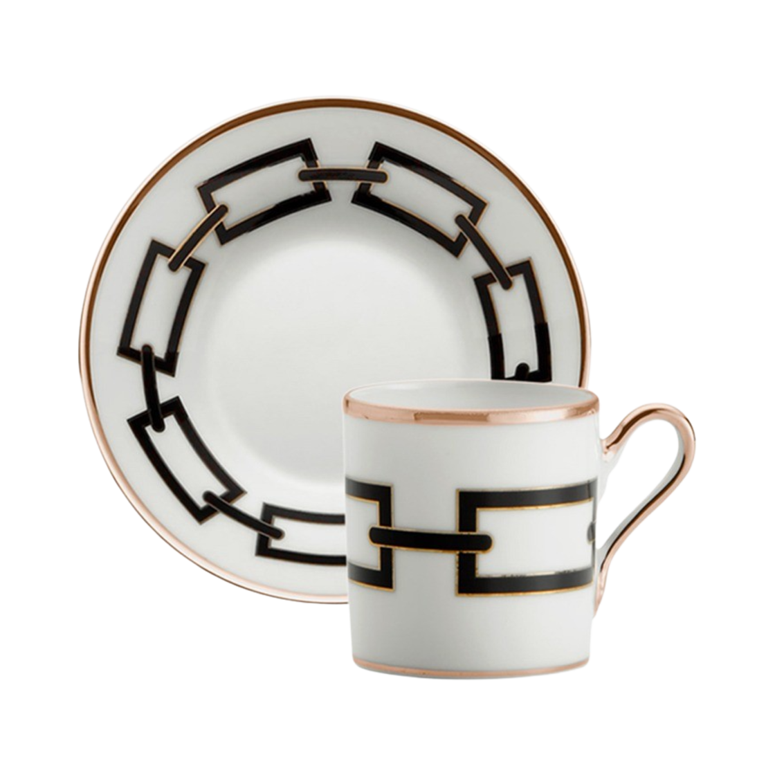 지노리1735 카테네 에스프레소 컵 & 소서 블랙(GINORI1735 Catene Espresso Cup & Saucer Black)