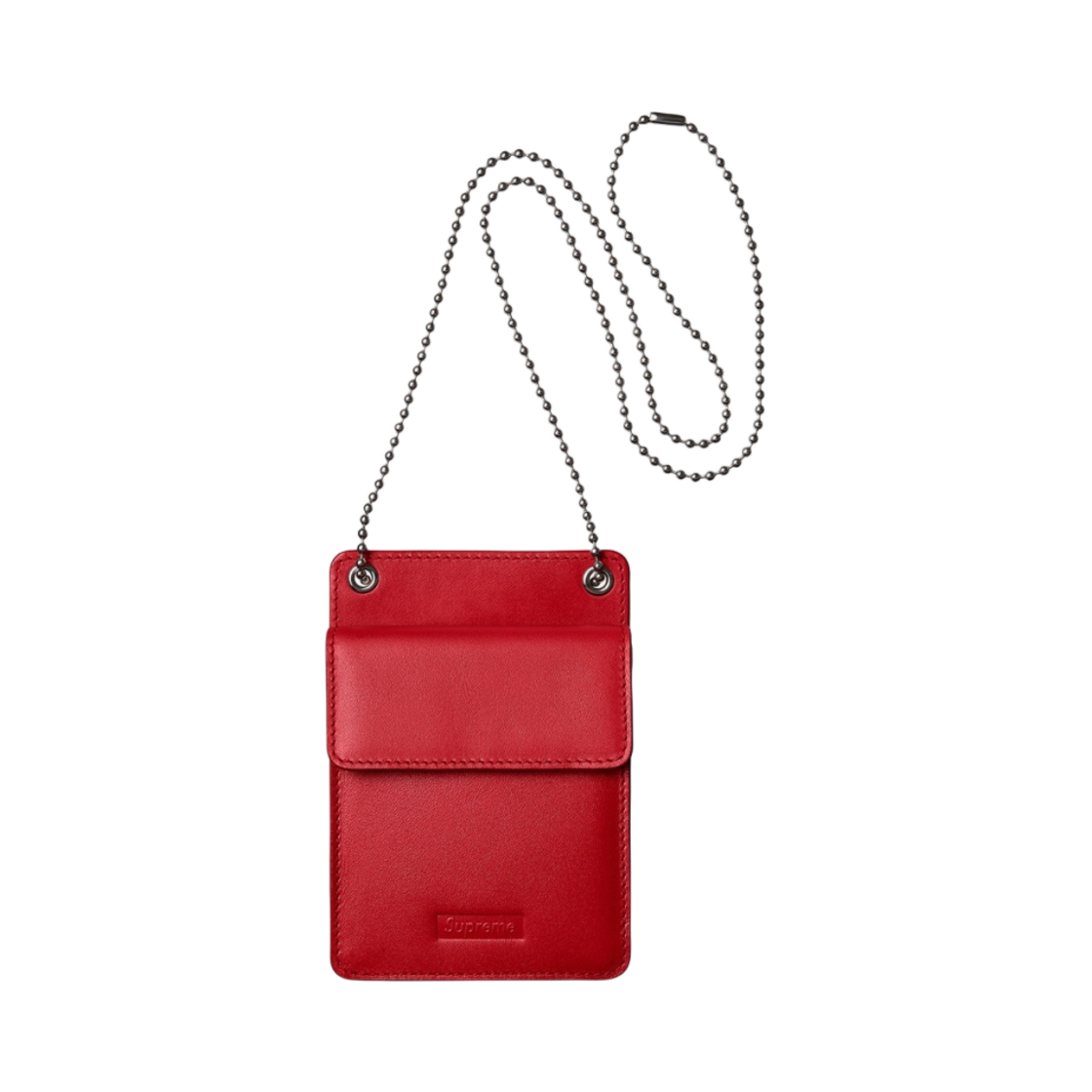 - Supreme Leather ID Holder Wallet Red - 18FW