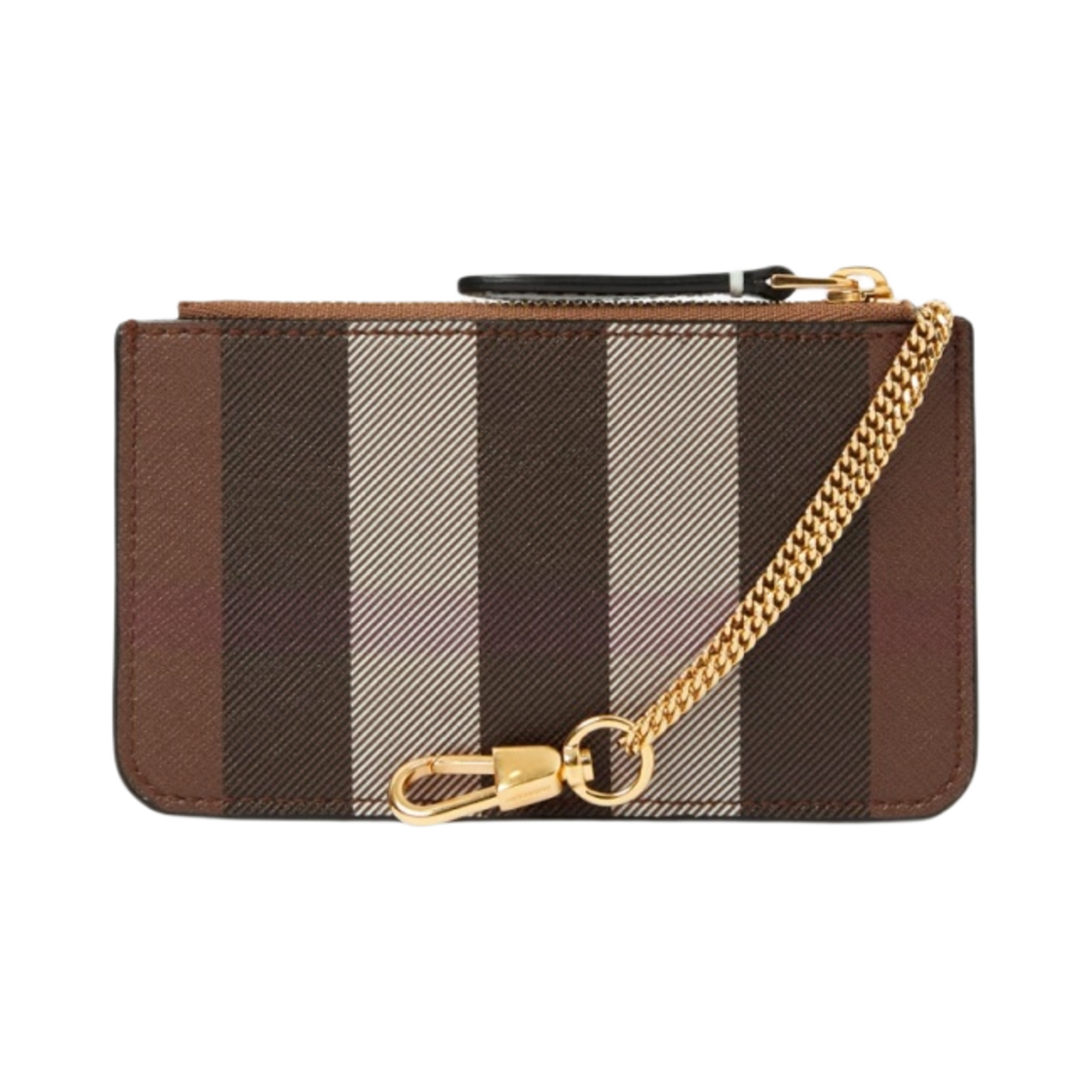버버리 이그재저레이트 체크 스트랩 코인 케이스 다크 비치 브라운(Burberry Exaggerated Check Coin Case with Strap Dark Birch Brown) - 3
