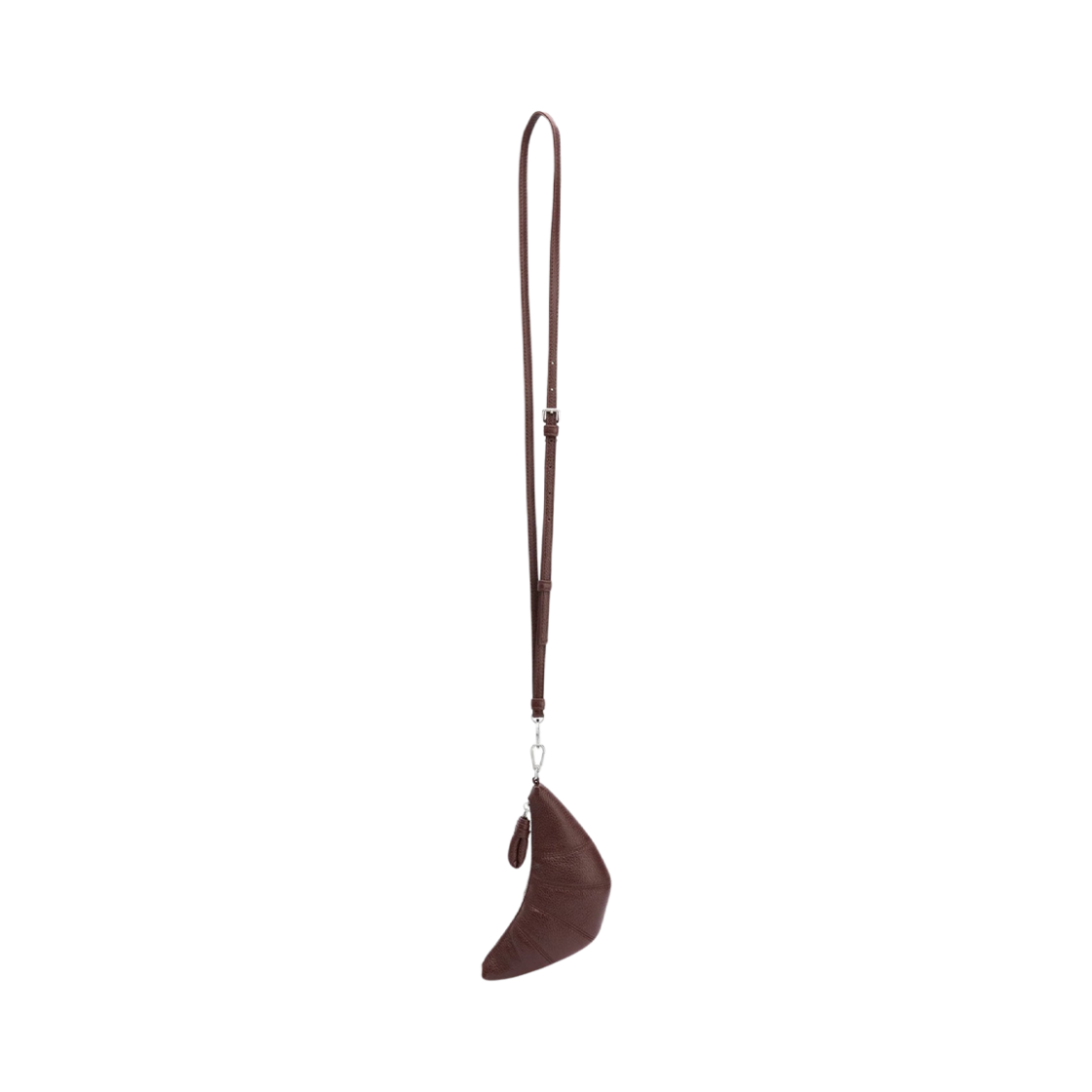 SL0054-LL0018-503 Lemaire Soft Grained Leather Crossbody Croissant Coin Purse Roasted Pecan