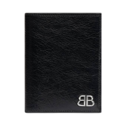Balenciaga Monaco Vertical Bifold Wallet Black