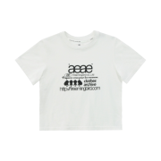 (W) Aeae x Treemingbird Web Logo Crop T-Shirt White
