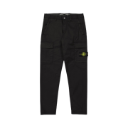Stone Island 32310 Cotton Gabardine Garment Dyed Cargo Pants Black - 22FW
