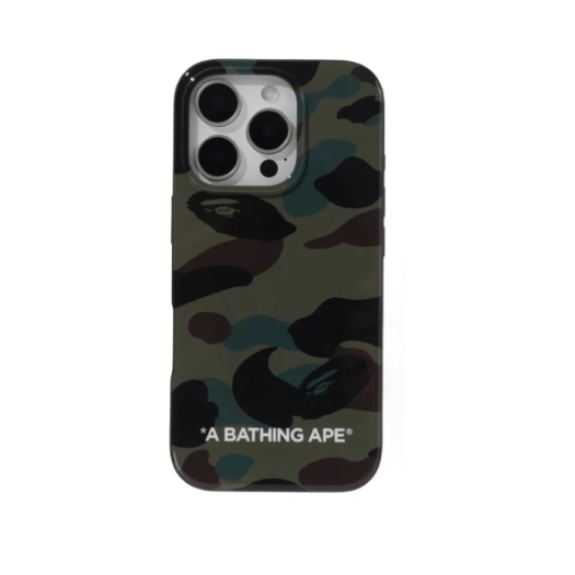 0ZXECM057821O BAPE 1st Camo iPhone 16 Pro Case Green