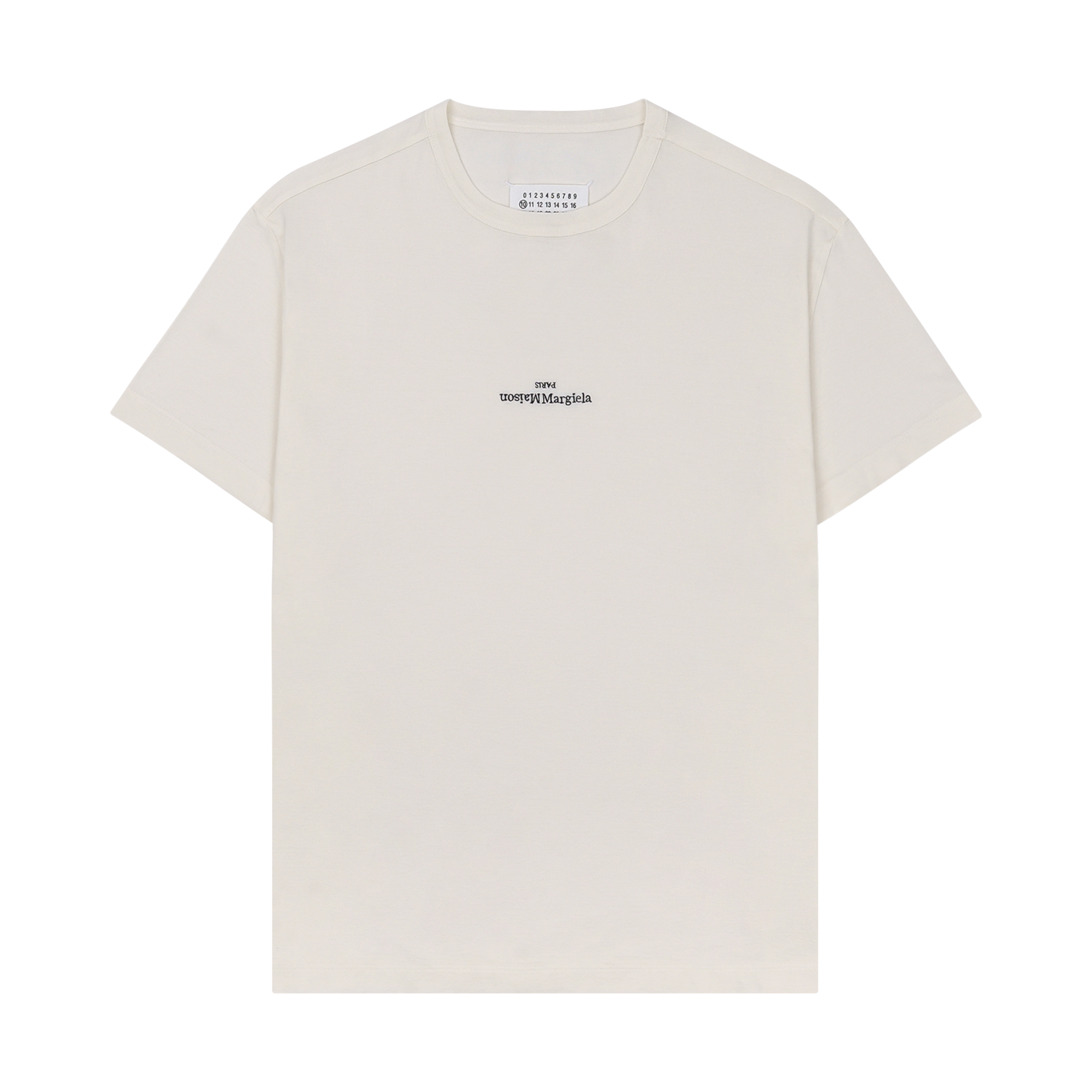 메종 마르지엘라 디스토티드 로고 티셔츠 화이트