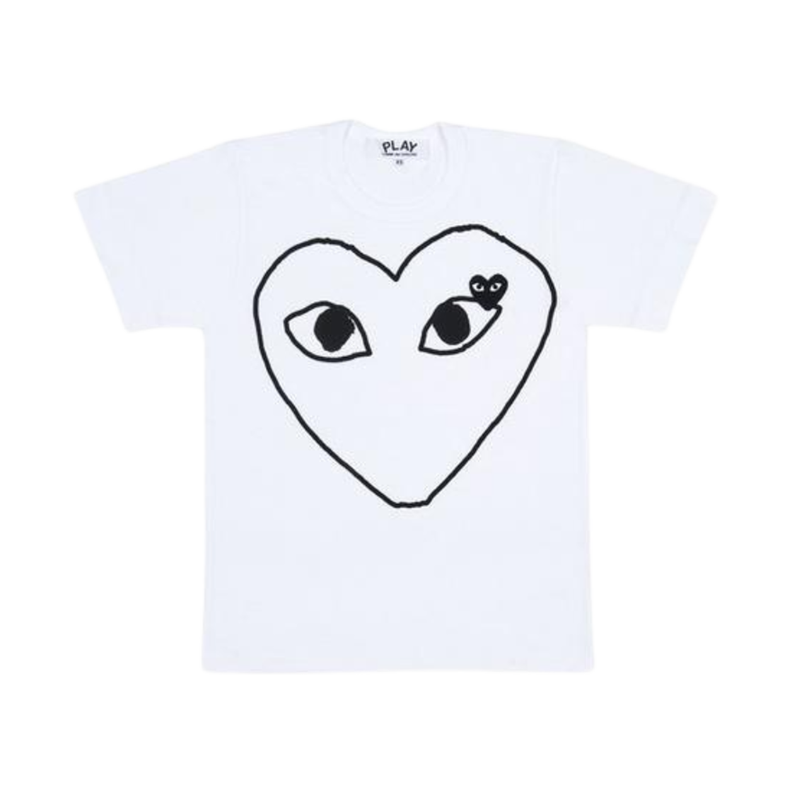플레이 꼼데가르송 블랙 하트 티셔츠 화이트(Play Comme des Garcons Black Heart T-Shirt White)