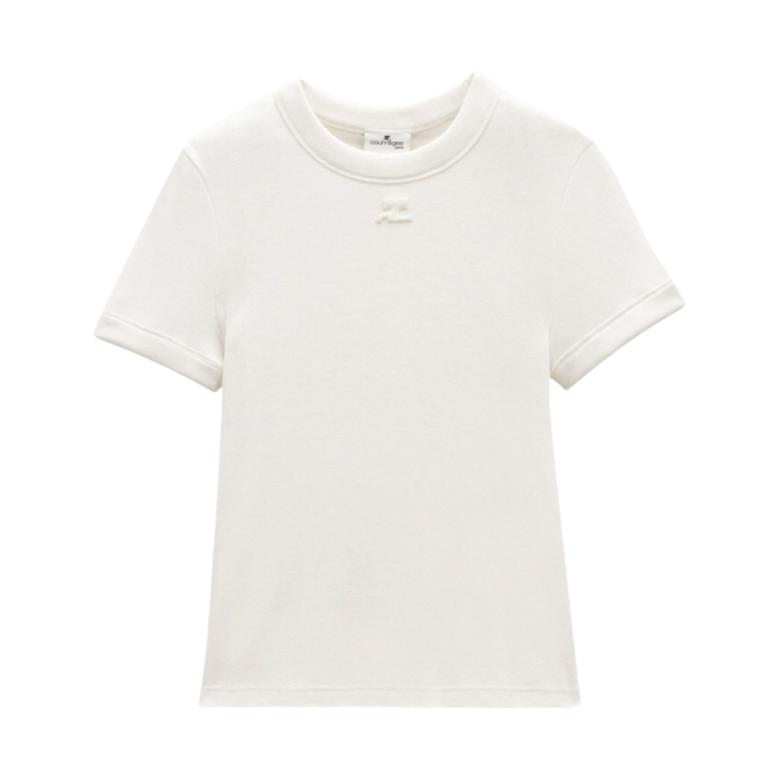 (W) 꾸레쥬 클래식 립 티셔츠 화이트