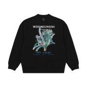 Wooyoungmi Flower Print Sweatshirt Black - 23SS