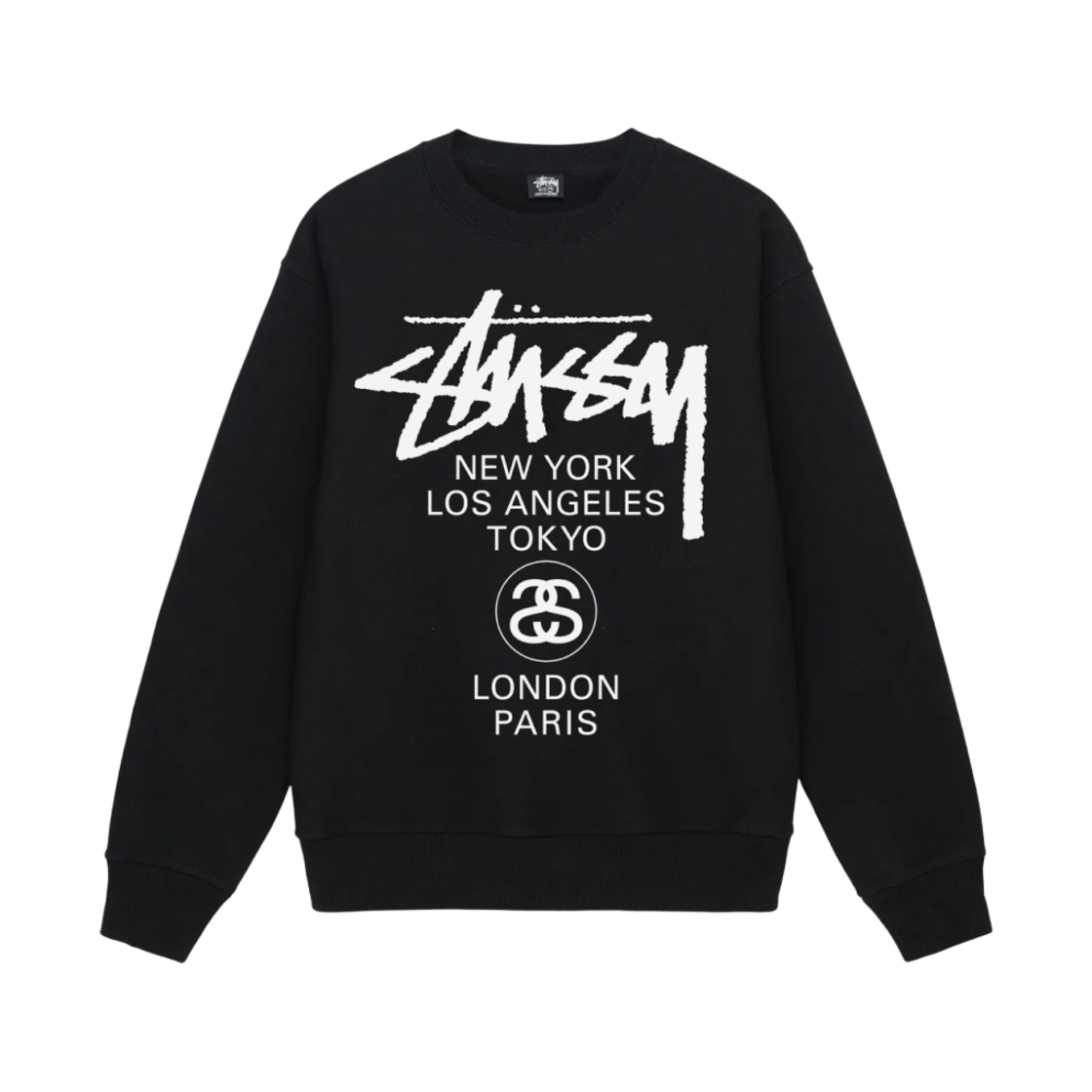 스투시 월드투어 크루넥 블랙 2023(Stussy World Tour Crew Black 2023)