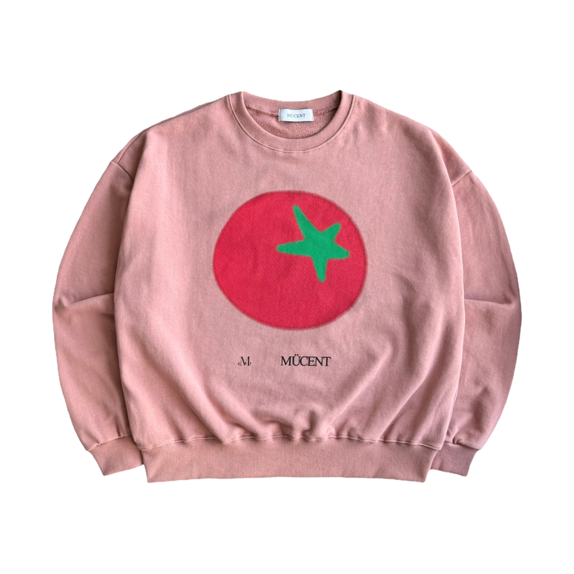 무센트 토마토 프린팅 시그니처 맨투맨 핑크