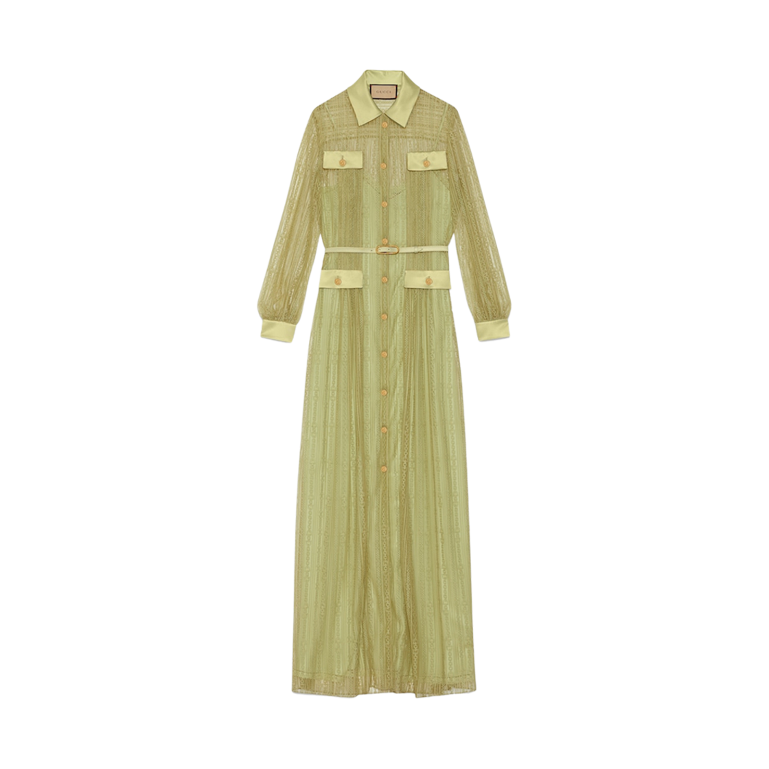(W) 구찌 홀스빗 체인 레이스 드레스 그린((W) Gucci Horsebit Chain Lace Dress Green) - 1