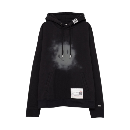 A12HD672-BLACK Maison Mihara Yasuhiro Smily Face Printed Hoodie Black