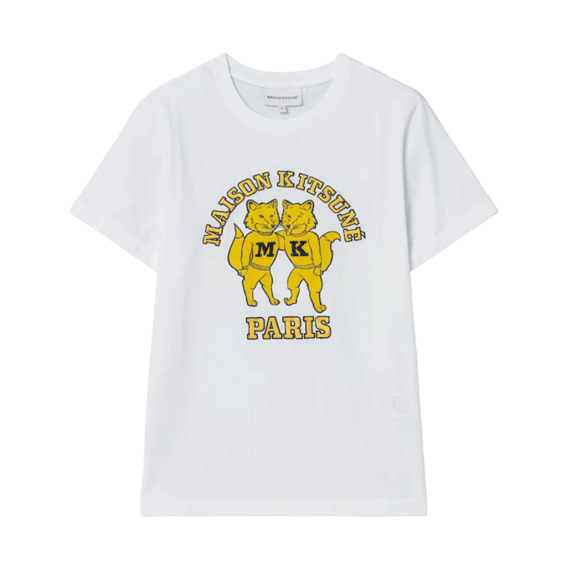 (W) 메종 키츠네 폭스 프렌즈 프린티드 레귤러 티셔츠 화이트 - 한국 한정((W) Maison Kitsune Fox Friends Printed Regular T-Shirt White - Korea Exclusive) - 1