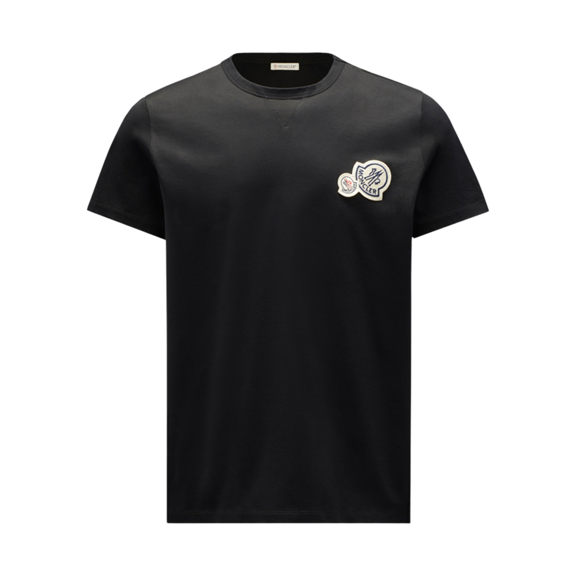 J1-091-8C00058-8390Y-999 Moncler Double Logo Patch T-Shirt Black - 24SS